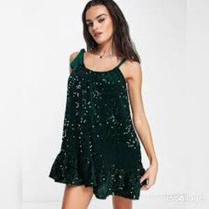 Free People Nova Convertible Sequin Mini Dress –Size L - HS0195